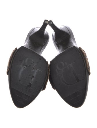 Christian Dior Diorissimo Pattern Leather Slides