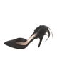 Christian Dior Suede Feather Trim Slingback Pumps