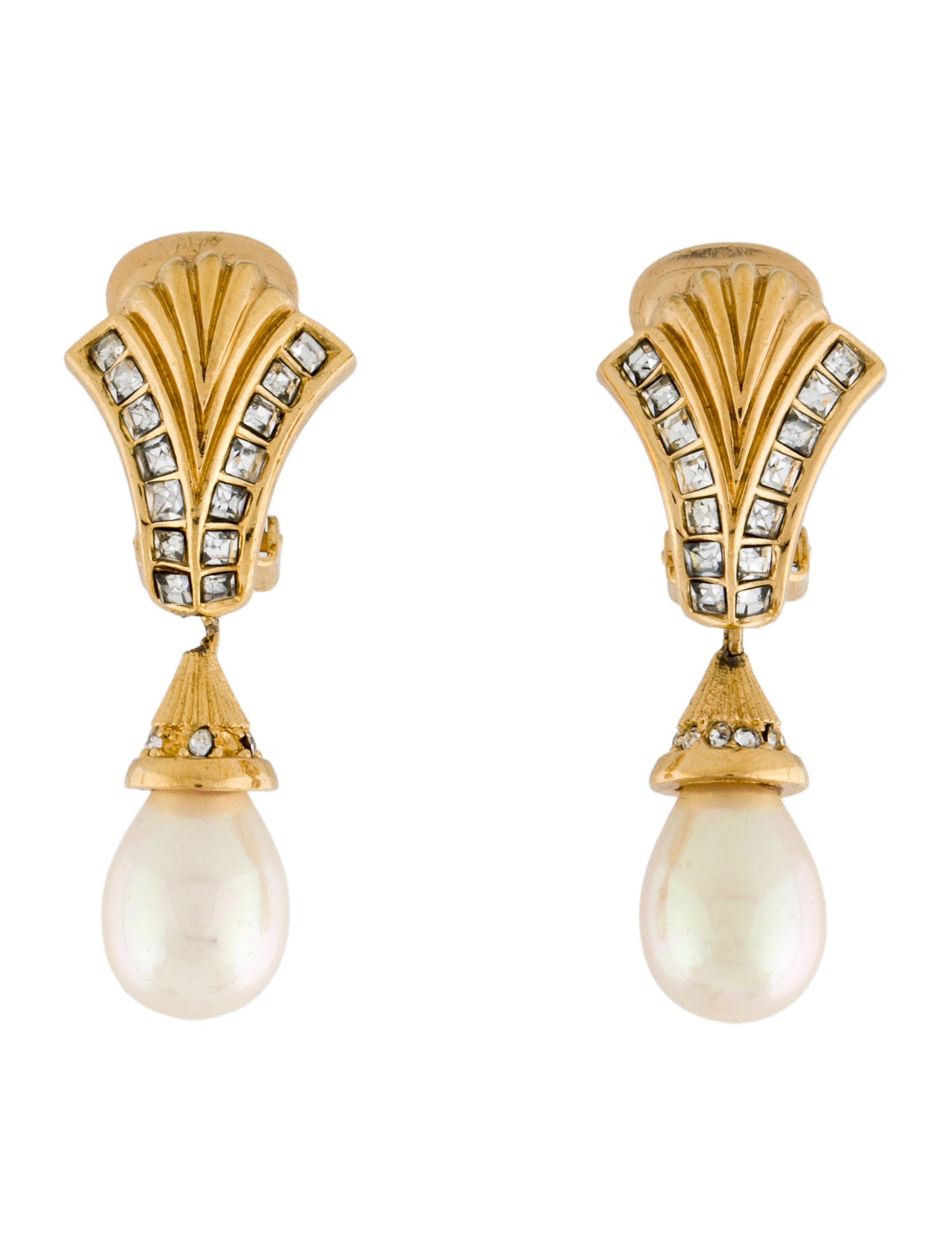 Christian Dior Vintage Faux Pearl Clip-On Earrings