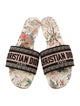 Christian Dior Printed Embroidered Accent Slides