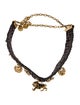 Christian Dior Faux Pearl,Beaded & Leather Zodiac Choker Necklace