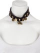 Christian Dior Faux Pearl,Beaded & Leather Zodiac Choker Necklace