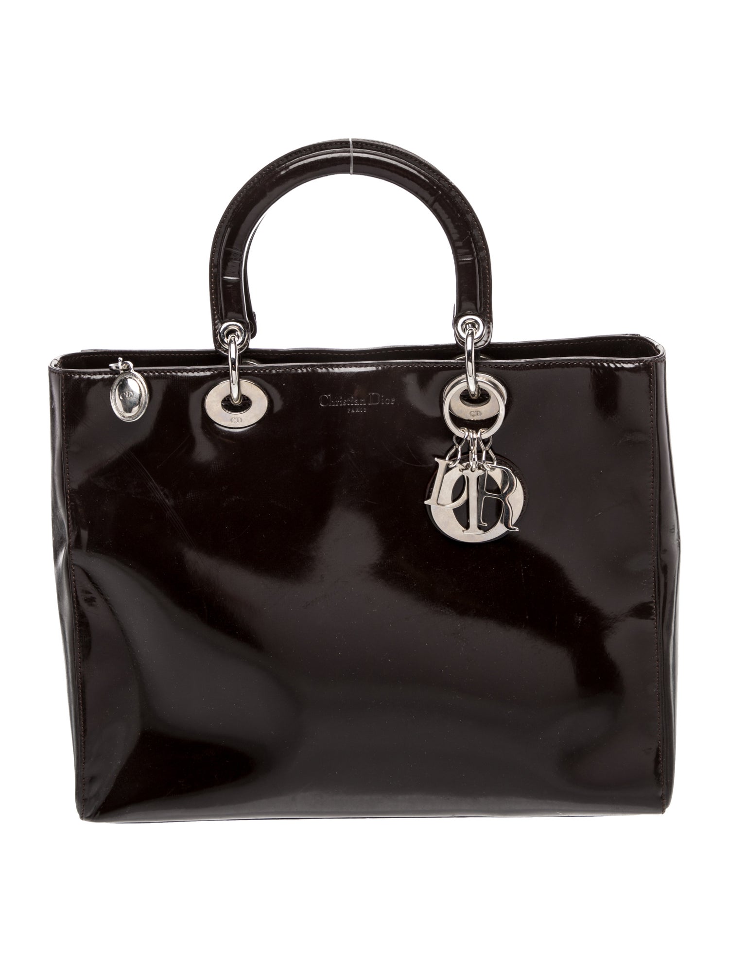 Christian Dior Patent Leather Lady Dior Large Vintage