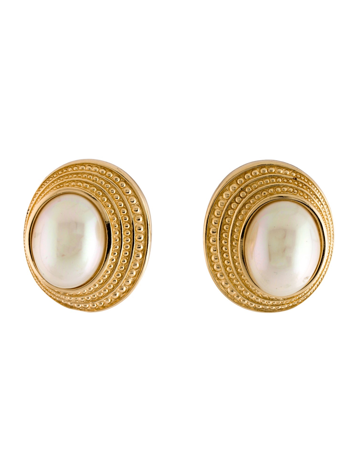 Christian Dior Vintage Faux Pearl Clip-On Earrings