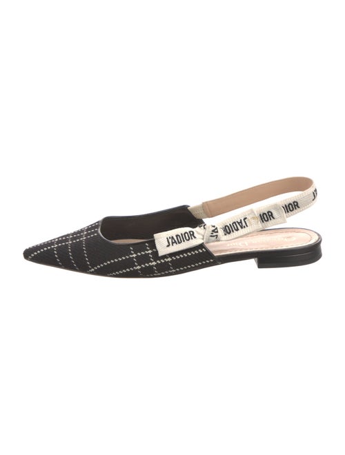 Christian Dior Tweed Printed Slingback Flats