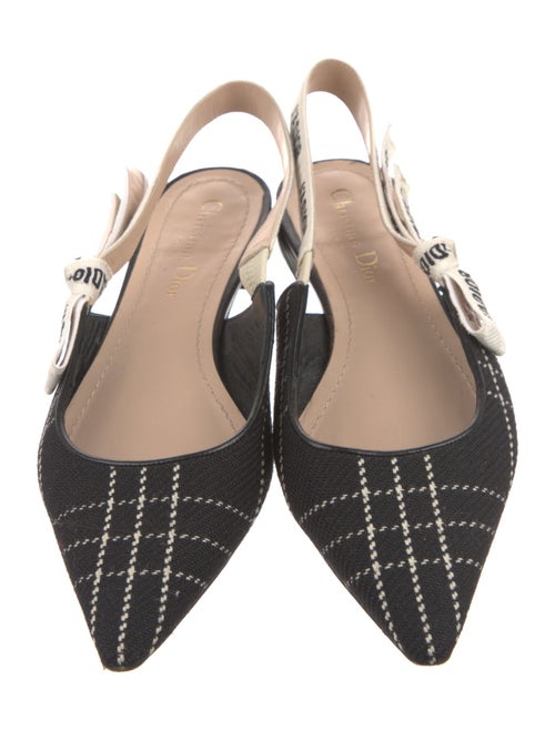 Christian Dior Tweed Printed Slingback Flats