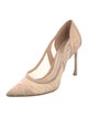 Christian Dior Suede Lace Trim Embellishment Pumps