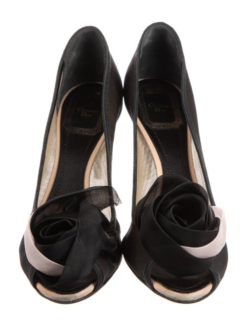 Christian Dior Mesh Bow Accents Pumps
