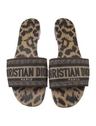 Christian Dior Canvas Printed Slides