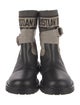 Christian Dior Leather Graphic Print Moto Boots