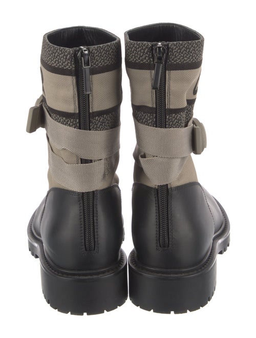 Christian Dior Leather Graphic Print Moto Boots
