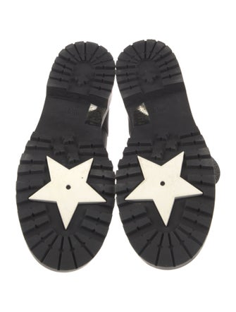 Christian Dior Leather Graphic Print Moto Boots