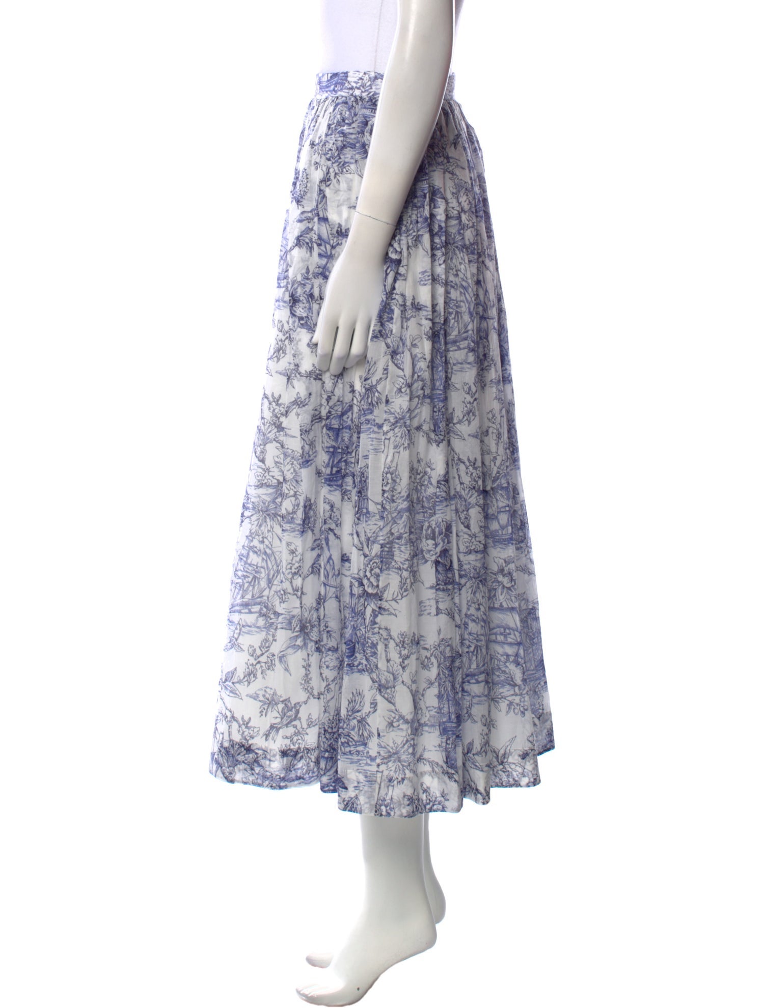 Christian Dior Floral Print Midi Length Skirt