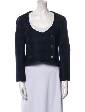 Christian Dior Virgin Wool Plaid Print Jacket