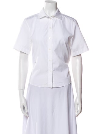 Christian Dior Short Sleeve Button-Up Top