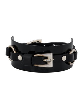 Christian Dior Leather Buckle Wrap Bracelet