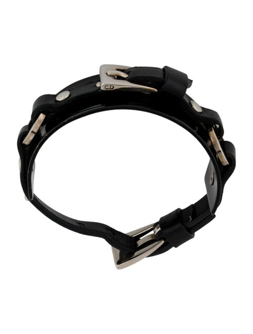 Christian Dior Leather Buckle Wrap Bracelet