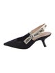 Christian Dior Printed Bow Accents Slingback Pumps