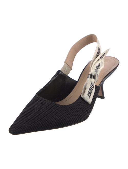 Christian Dior Printed Bow Accents Slingback Pumps