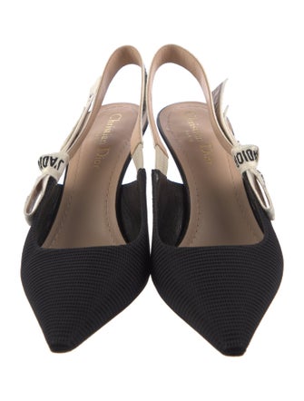 Christian Dior Printed Bow Accents Slingback Pumps