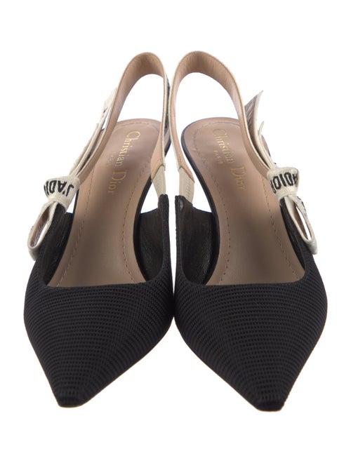 Christian Dior Printed Bow Accents Slingback Pumps