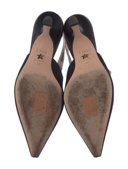 Christian Dior Printed Bow Accents Slingback Pumps
