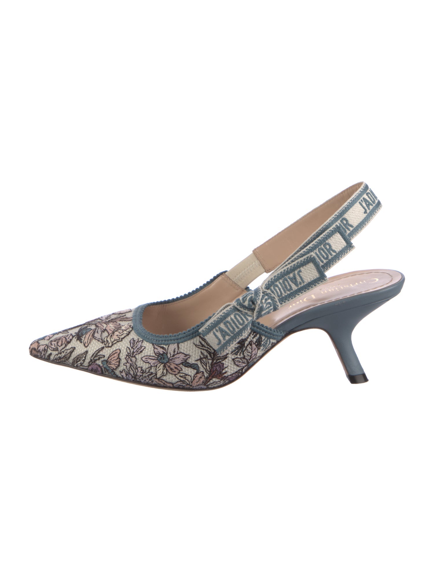 Christian Dior Canvas Printed Slingback Pumps