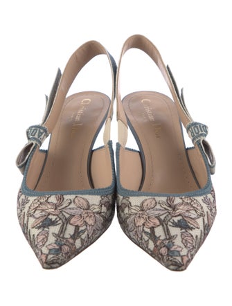Christian Dior Canvas Printed Slingback Pumps