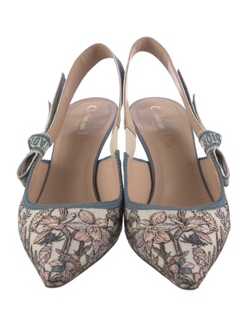 Christian Dior Canvas Printed Slingback Pumps