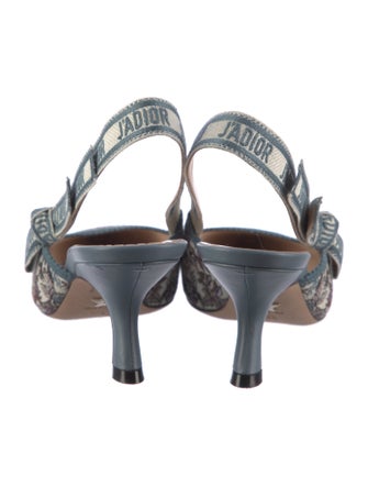 Christian Dior Canvas Printed Slingback Pumps