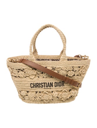 Christian Dior Raffia Hat Basket Medium