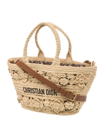Christian Dior Raffia Hat Basket Medium