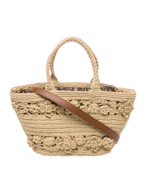 Christian Dior Raffia Hat Basket Medium