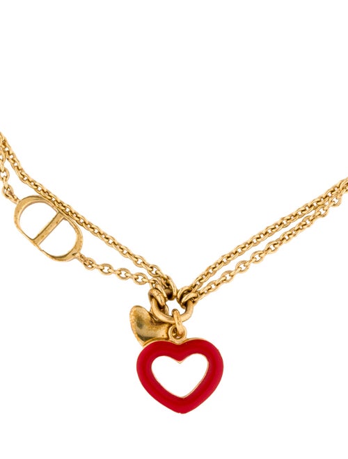Christian Dior Enamel Heart Charm Bracelet