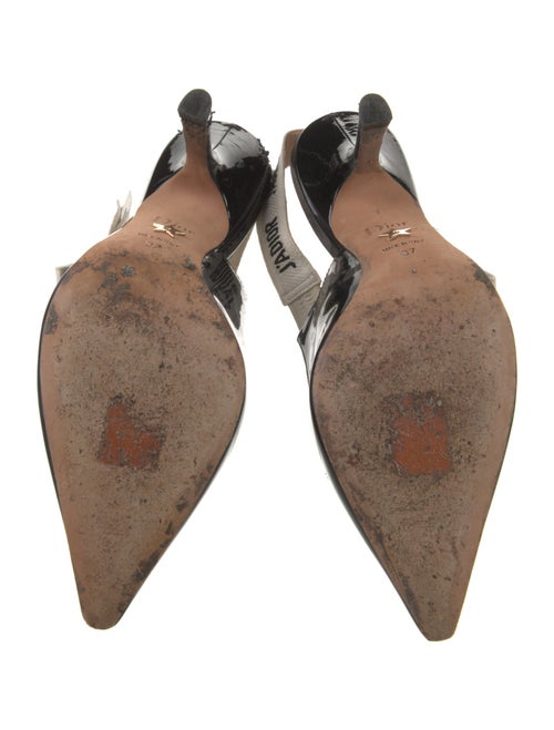 Christian Dior Patent Leather Bow Accents Slingback Pumps