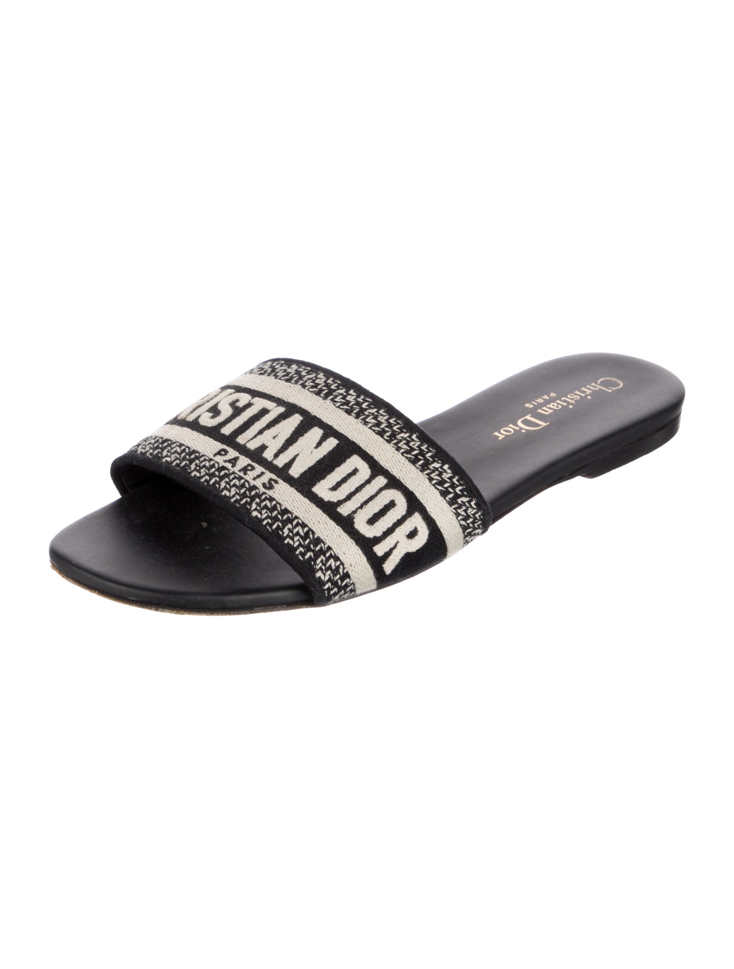 Christian Dior Canvas Printed Slides
