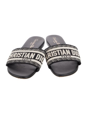 Christian Dior Canvas Printed Slides