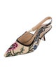 Christian Dior Printed Bow Accents Slingback Pumps