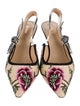 Christian Dior Printed Bow Accents Slingback Pumps