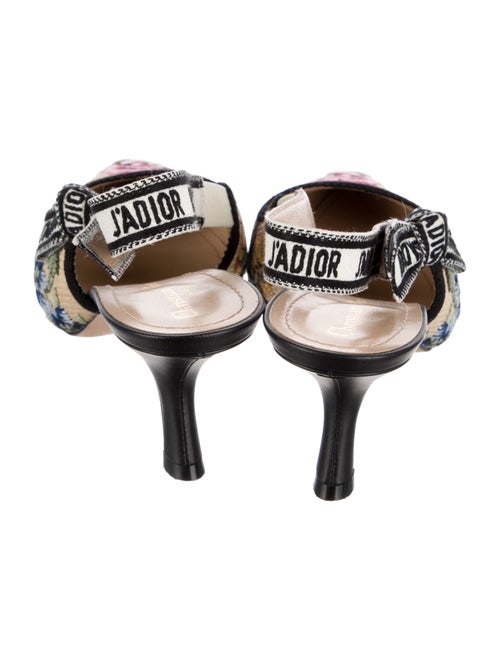 Christian Dior Printed Bow Accents Slingback Pumps