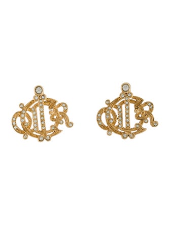 Christian Dior Crystal Stud Earrings