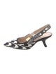 Christian Dior Printed Bow Accents Slingback Pumps