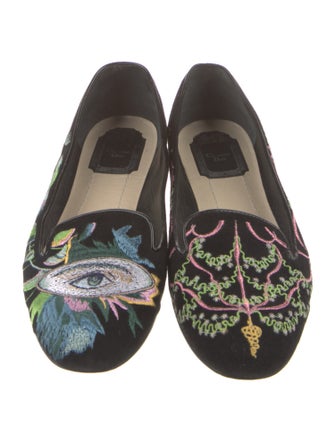 Christian Dior Suede Printed Loafers