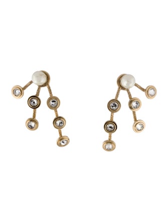 Christian Dior Faux Pearl Mise en Dior Drop Earrings