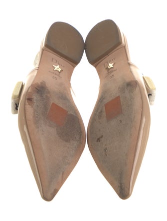 Christian Dior Patent Leather Bow Accents Slingback Flats