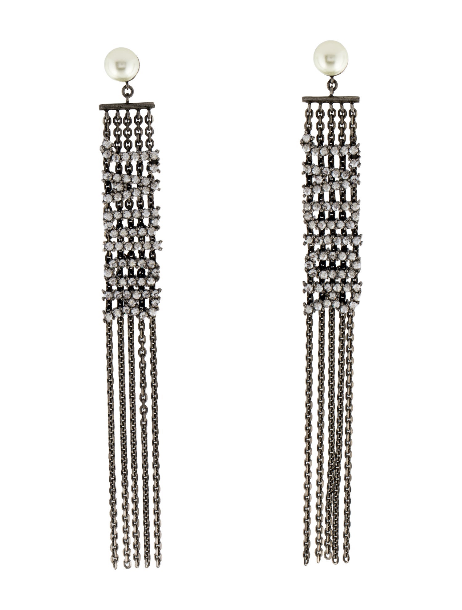 Christian Dior Crystal & Faux Pearl J'Adior Drop Earrings