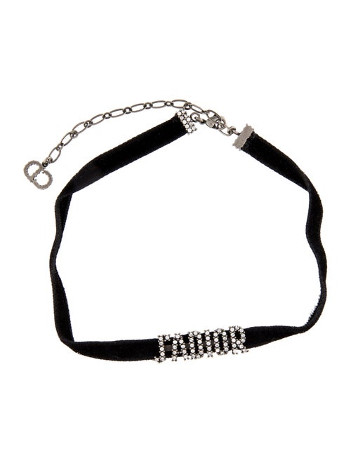 Christian Dior Velvet & Crystal J'ADIOR Choker Necklace