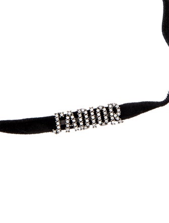 Christian Dior Velvet & Crystal J'ADIOR Choker Necklace