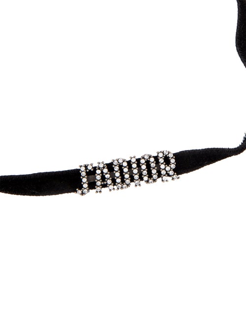 Christian Dior Velvet & Crystal J'ADIOR Choker Necklace