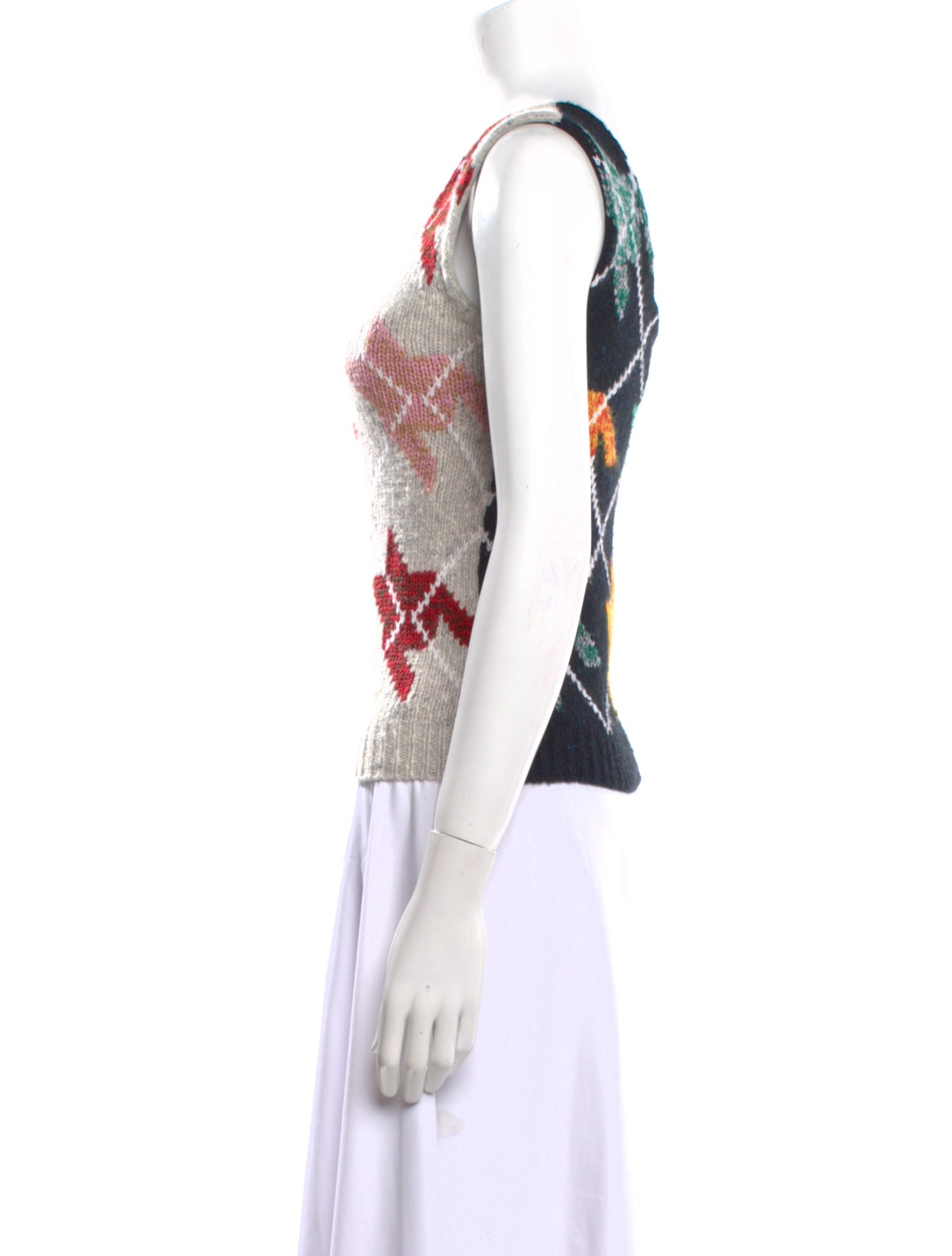 Christian Dior Wool Plaid Print Sweater